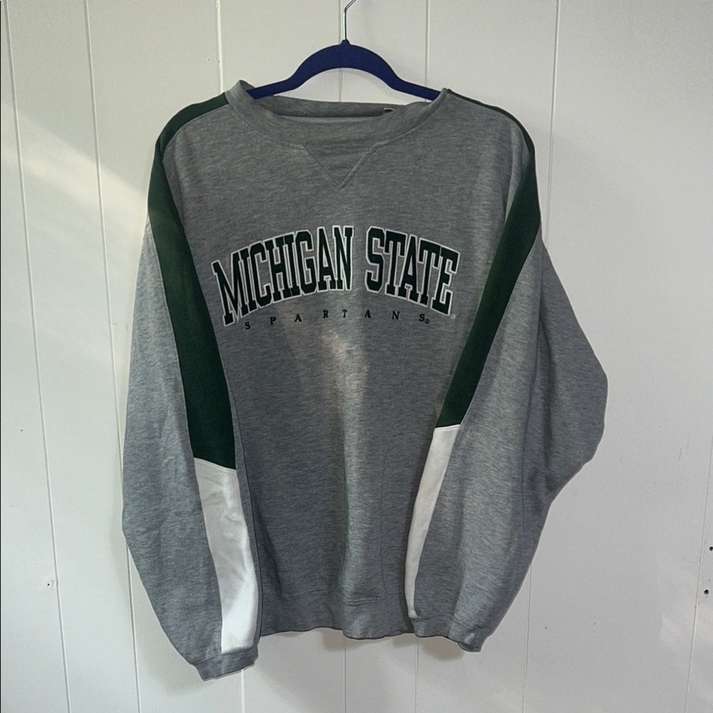 Gray Michigan State Spartans Women's Sweater
